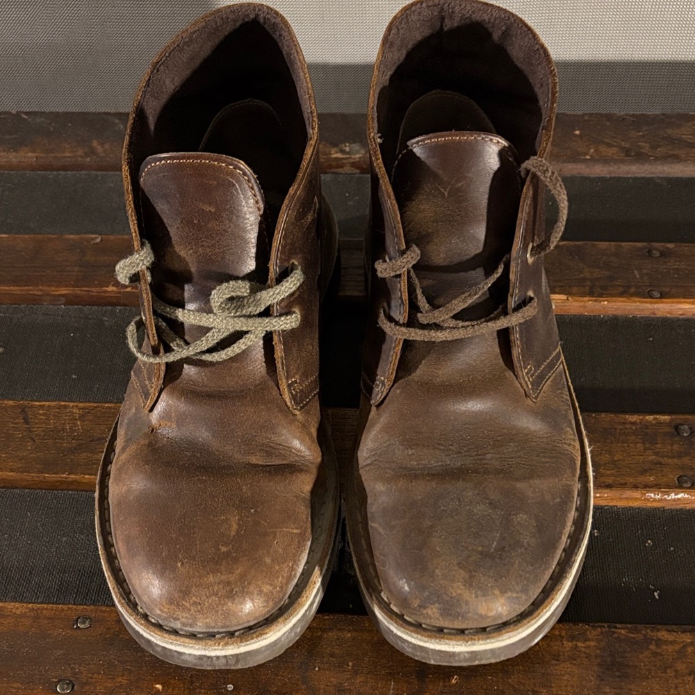 Clarks Chocolate Brown Leather Boots